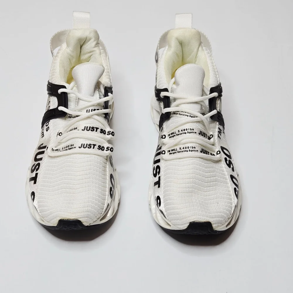 Just So So Women's White Black Fashion Gym Sneaker Shoes Sz 38 US 7.5/8